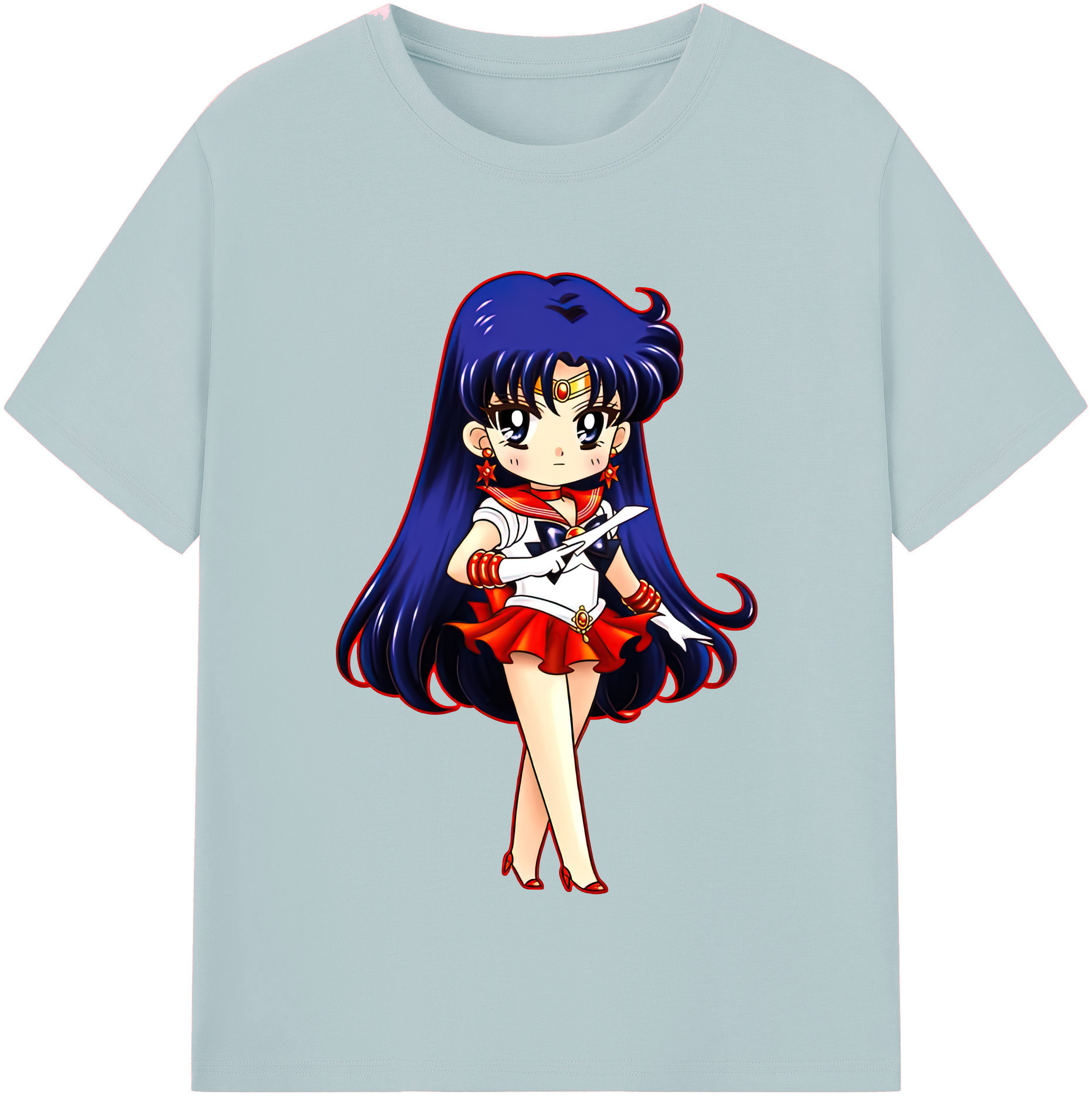 （画像用） 美少女戦士セーラームーン 火野レイ ひの レイ Sailor Moon Hino Rei （セーラーマーズ,Sailor Mars） 綿100％半袖Tシャツ（フロントプリント）